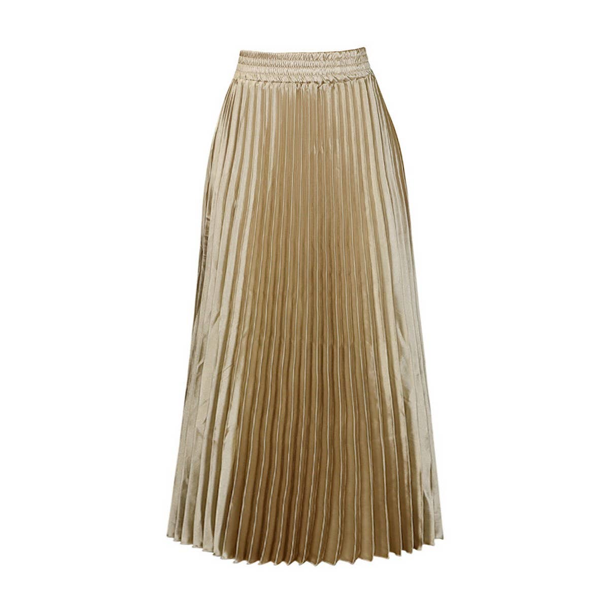 PLUS SIZE MID HIGH WAIST PLEATED LONG SKIRT_CWDMD3676