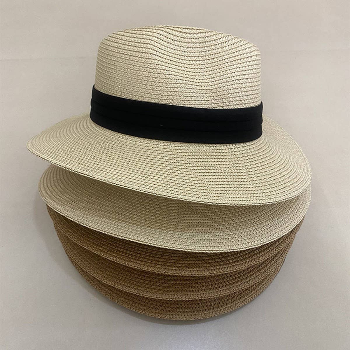 ALL MATCH SIMPLE BEACH VACATION STRAW HAT_CWAH3448