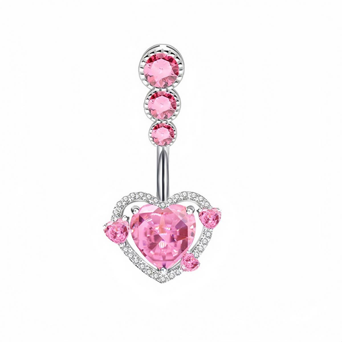 BUTTERFLY CZ BELLY RING WITH STAINLESS STEEL BAR_CWMM9250