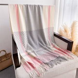 Ven Plaid Fringe Scar Warm Winter Shawl Wrap_Cwasc2779