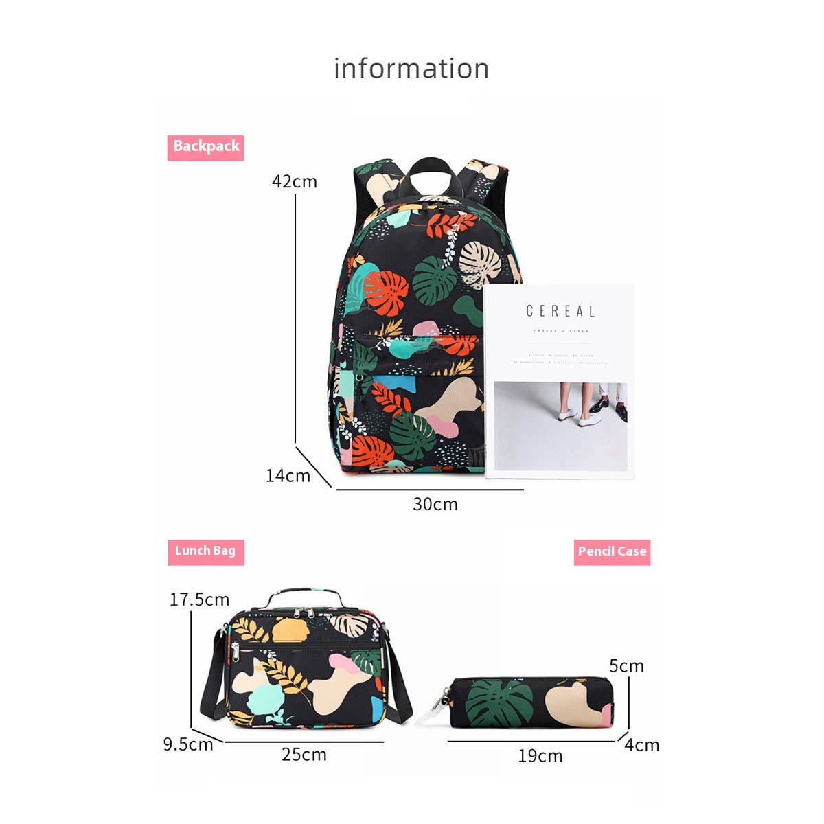 Trendy 3-Piece Backpacks For School Travel Use_Cwab5509