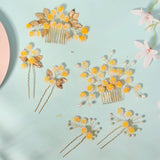 NEW YELLOW FLOWER BRIDAL HAIR ACCESSORIES_CWAHA2796