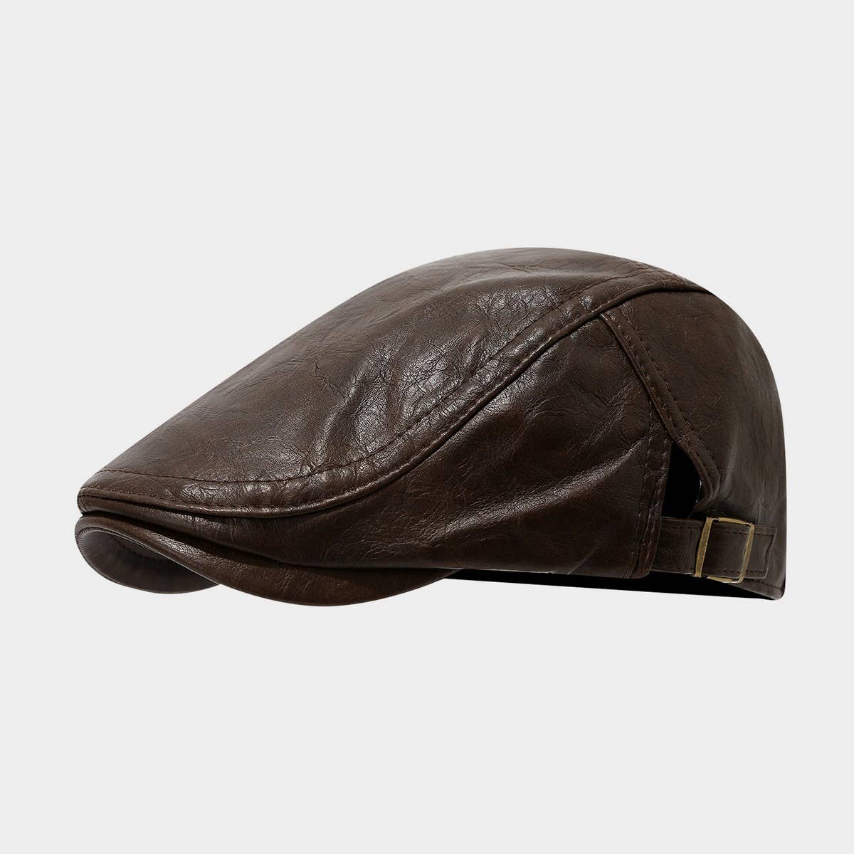 Vintage Leather Newsboy Beret Hat Unisex_Cwah04625