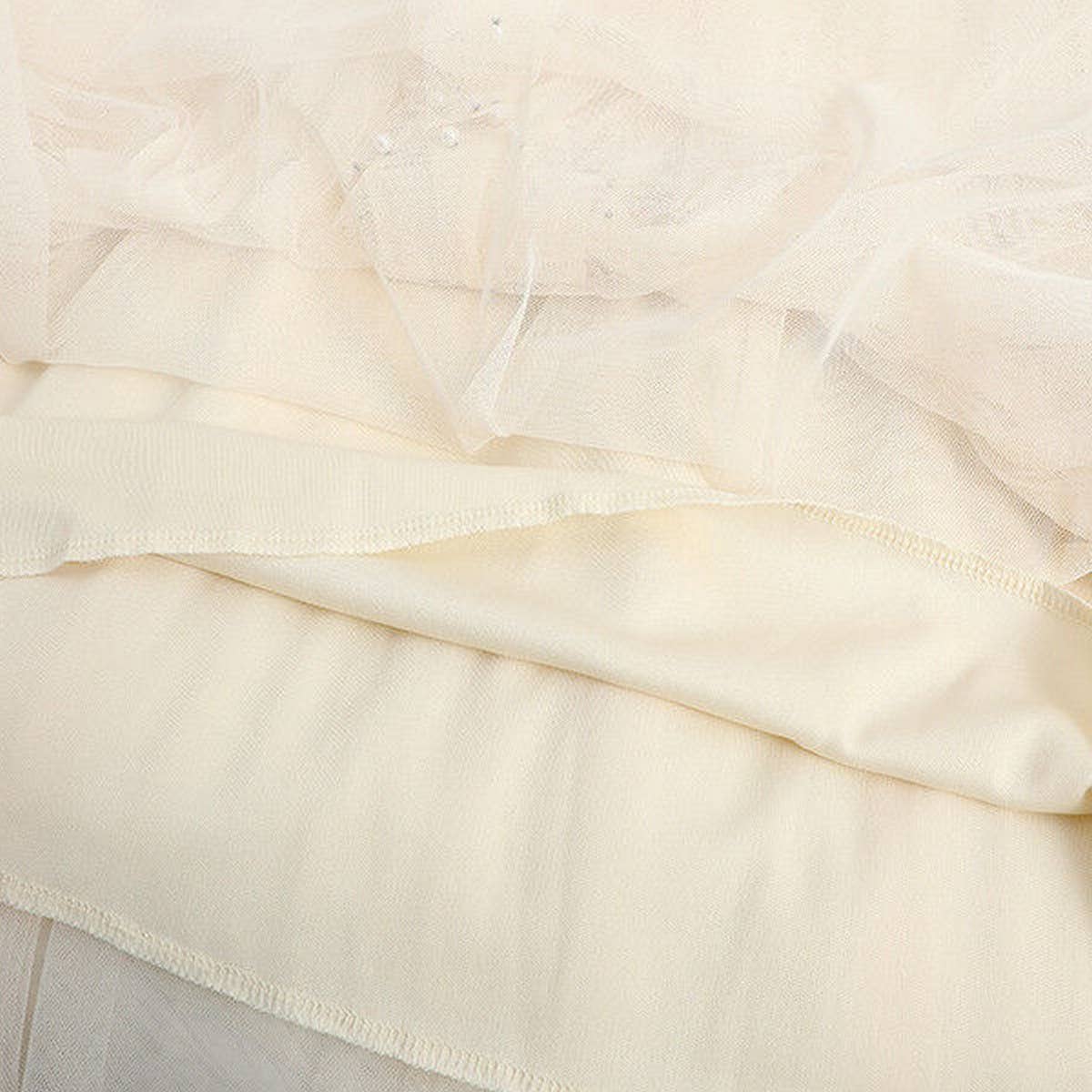 BEADED MESH PLEATED SKIRT A LINE TULLE SKIRT_CWBLS0398