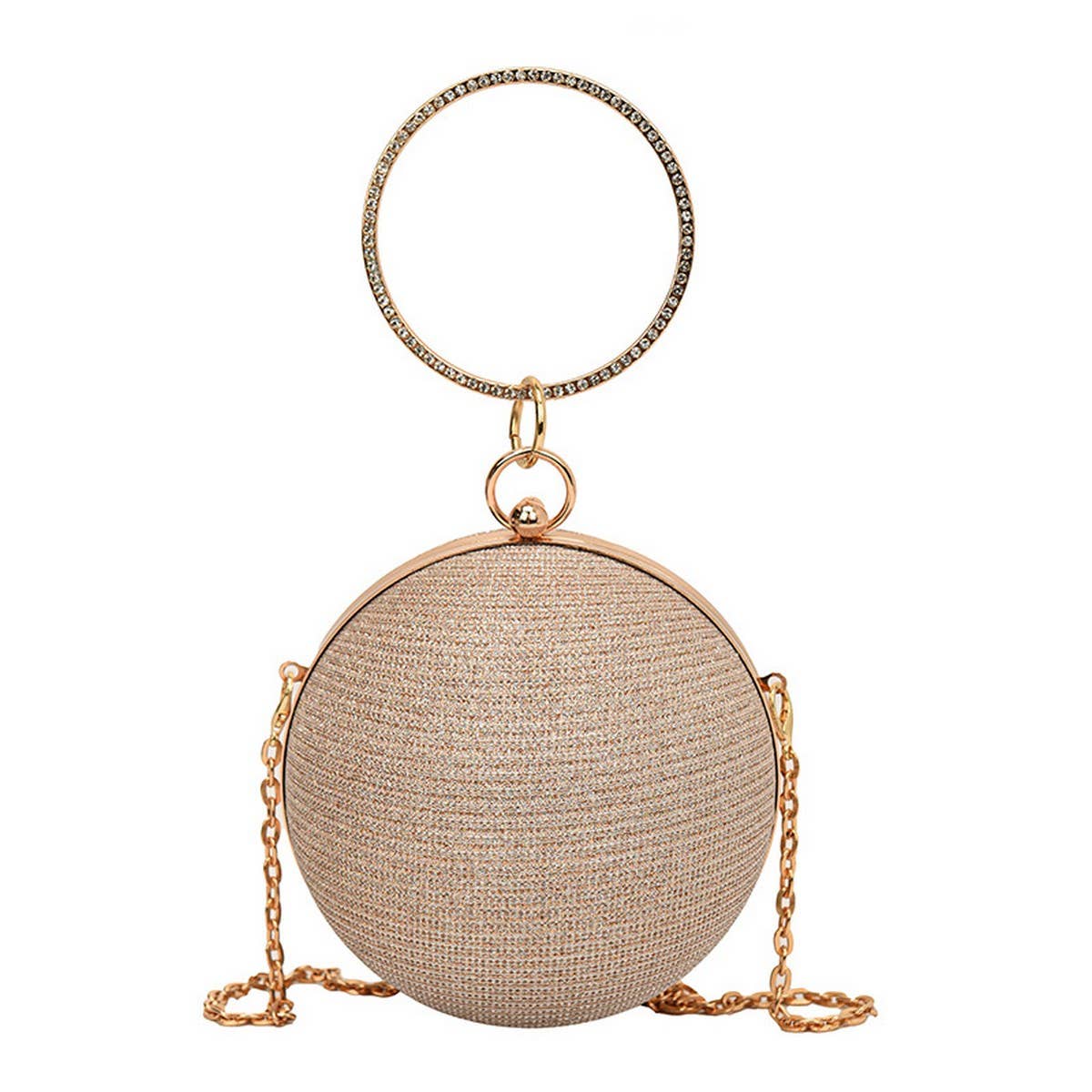DIAMOND STUDDED SPHERICAL EVENING BAG CLUTCH _CWAB3247