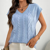 V-Neck Floral Vest Loose Vest Sleeveless Sweater