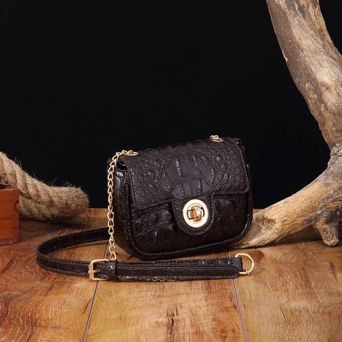 Women Multi-Color Crocodile Pattern Shoulder Bag_Cwab2596