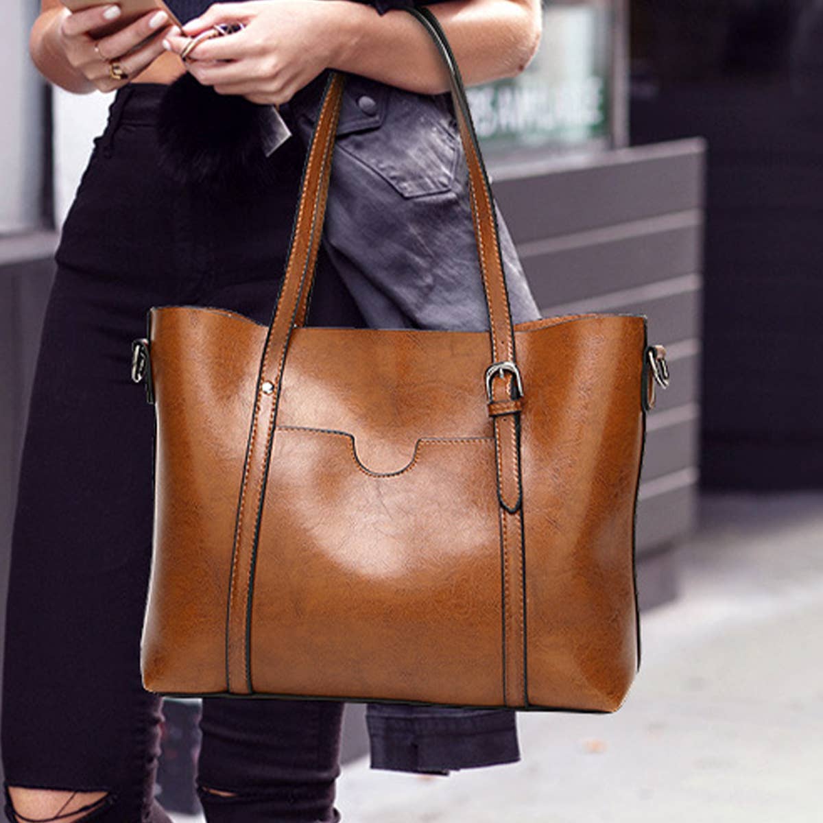 Cwab4842_2025 New Simple Retro Shoulder Handbag