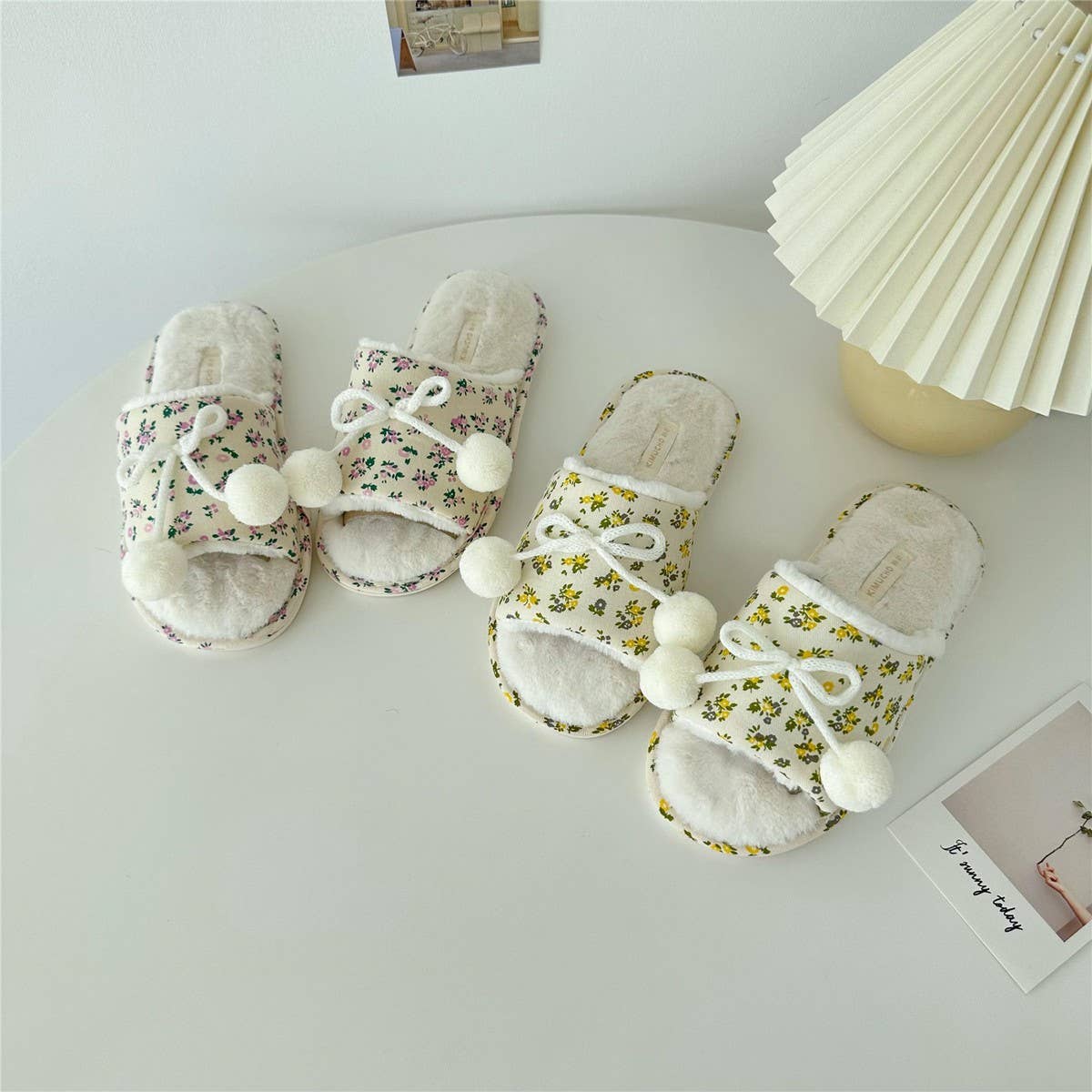 Winter Plush Open Toe House Slippers House Shoes_Cwmm2986