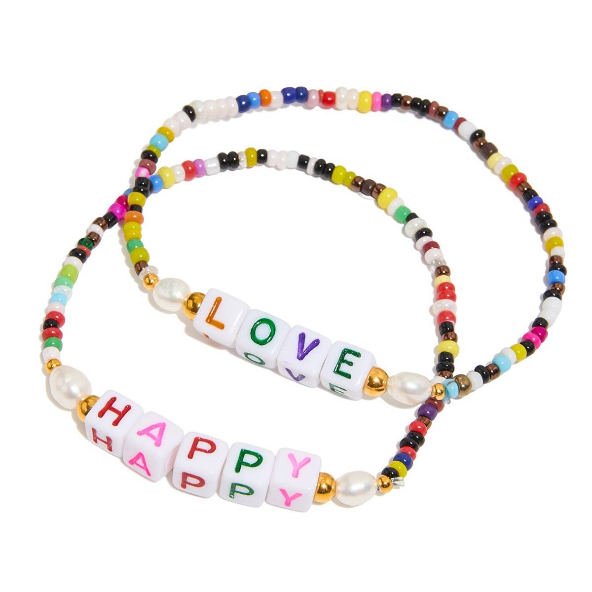 ROMANTIC COLORFUL RESIN LETTER BEAD BRACELET_CWAJE4811