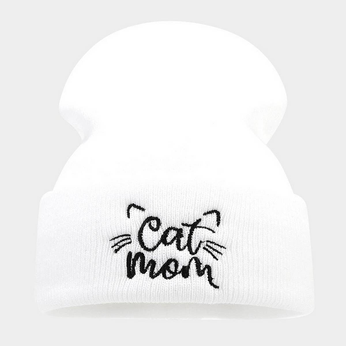 Warm Pile Hat Embroidered Knitted Hat_Cwah1596
