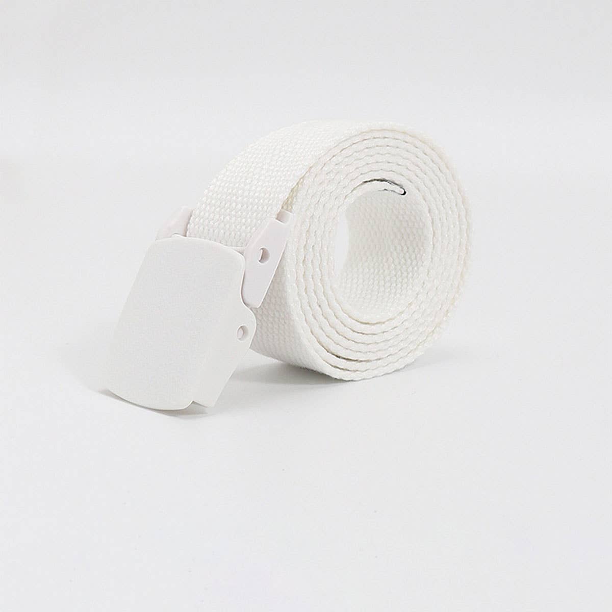 SOLID COLOR WOVEN CANVAS BELT WITH PLASTIC BUCKLE_CWABE0675