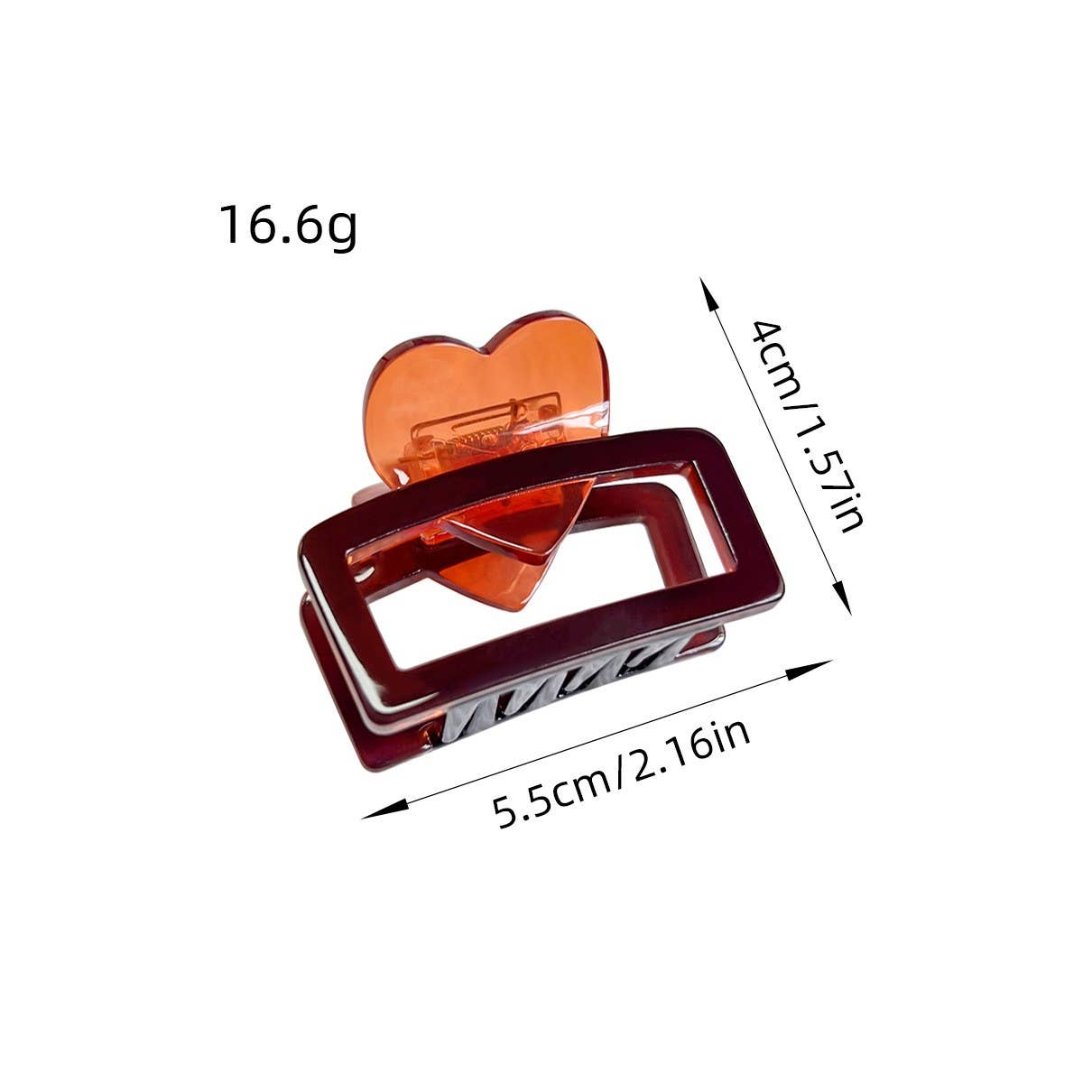 HEART ACETATE HAIR CLAW MINIMALIST CHIC CLIP_CWAHA1596