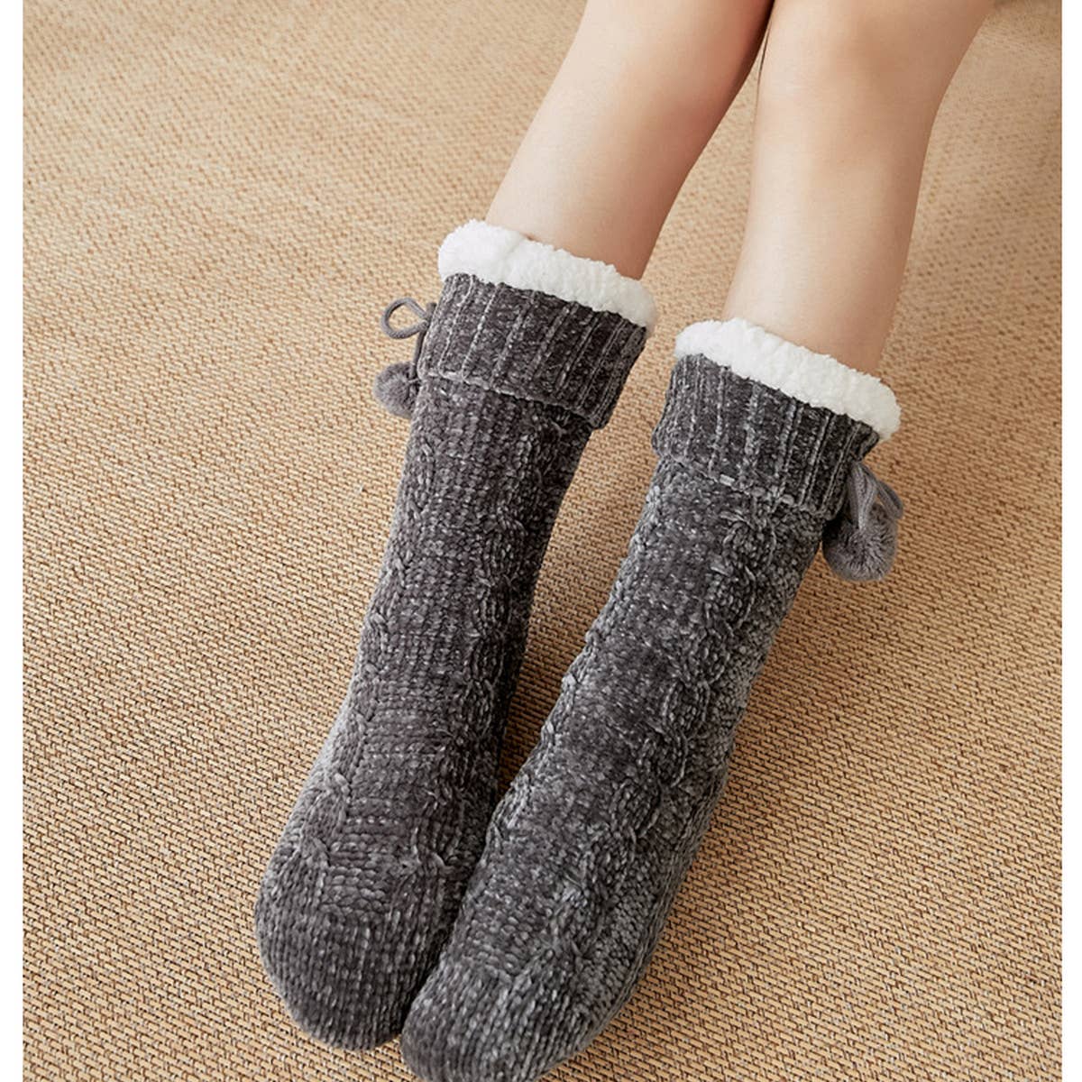 HOME LEISURE WARM PLUSH INDOOR SLIPPERS_CWMS0720