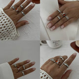 Womens Geometric Alloy Diamond Ring Set_Cwmm3245