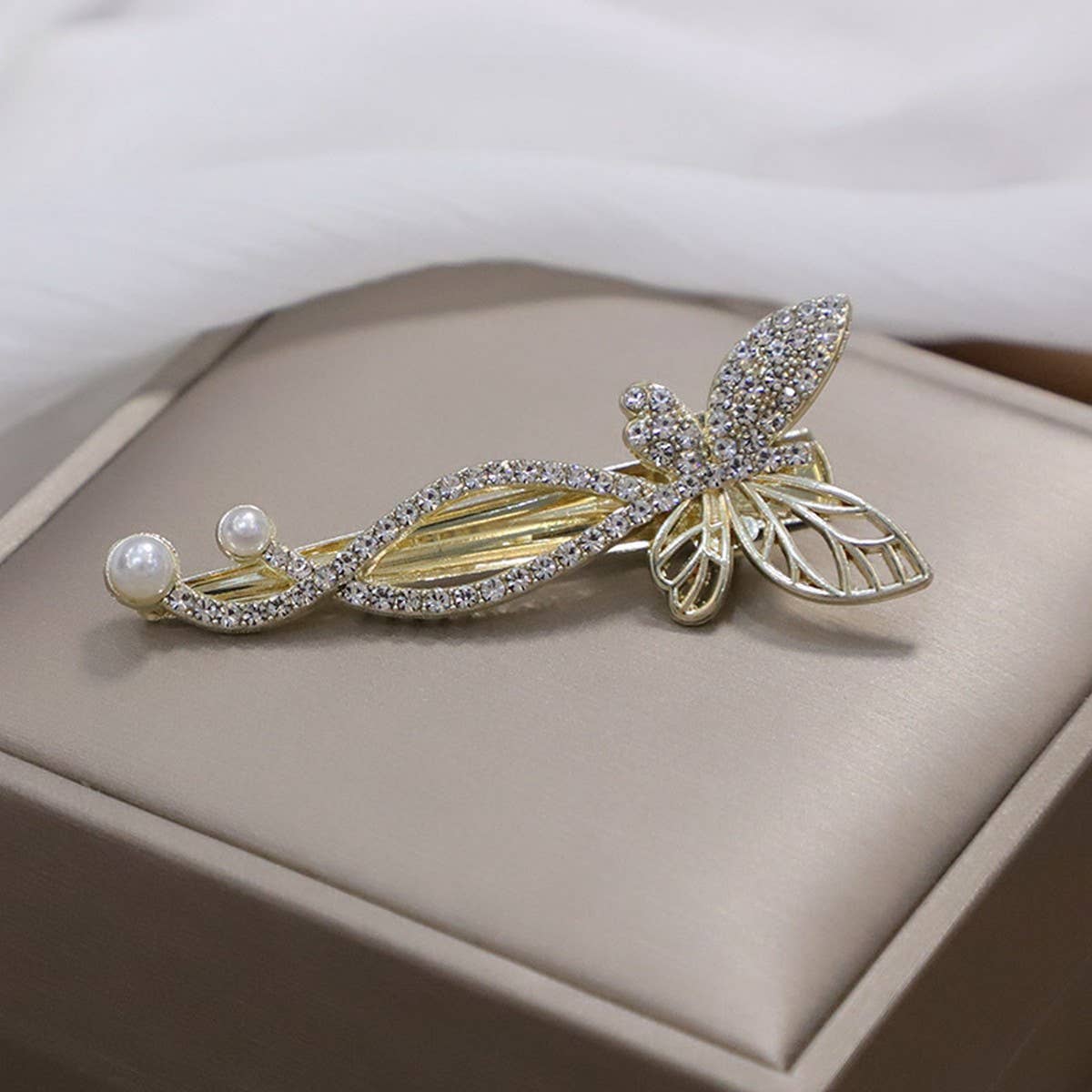 BUTTERFLY HAIRPIN RHINESTONE DUCKBILL CLIP_CWAHA4781