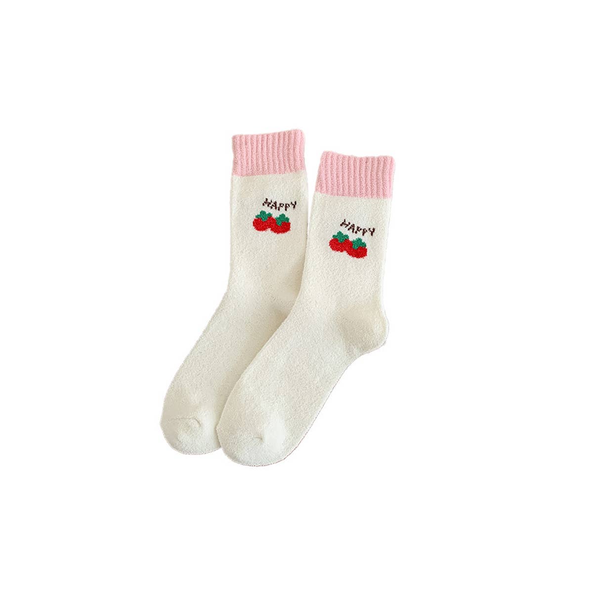 Milk Fleece Cartoon Embroidered Crew Socks_Cwms03220