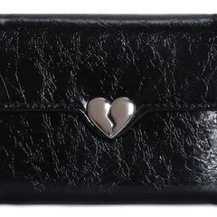 Solid Color Heart Trifold Slim Short Wallet_Cwab06199