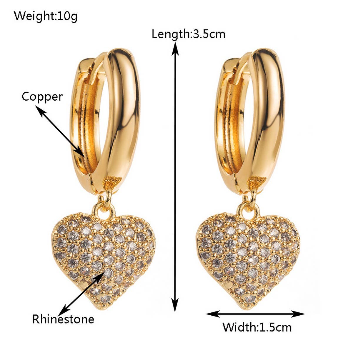 HEART SHAPED ZIRCON HOOP EARRINGS WITH COLOR GEMS_CWMM8511