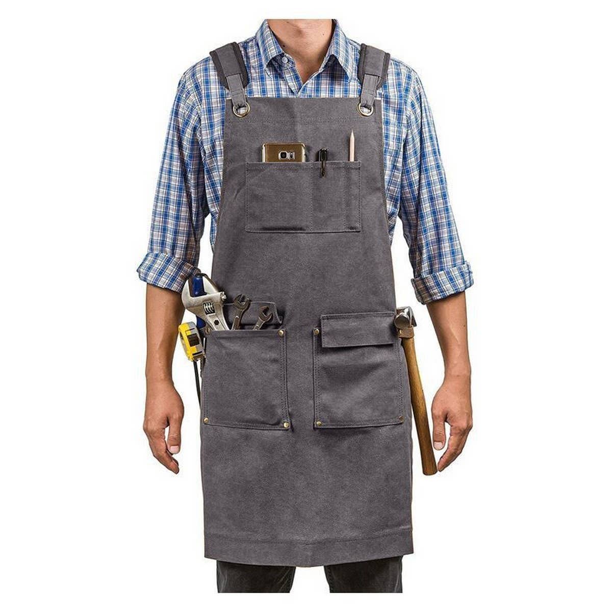 Cwmm1821_Canvas Apron Multi-Functional Outdoor Work Apron