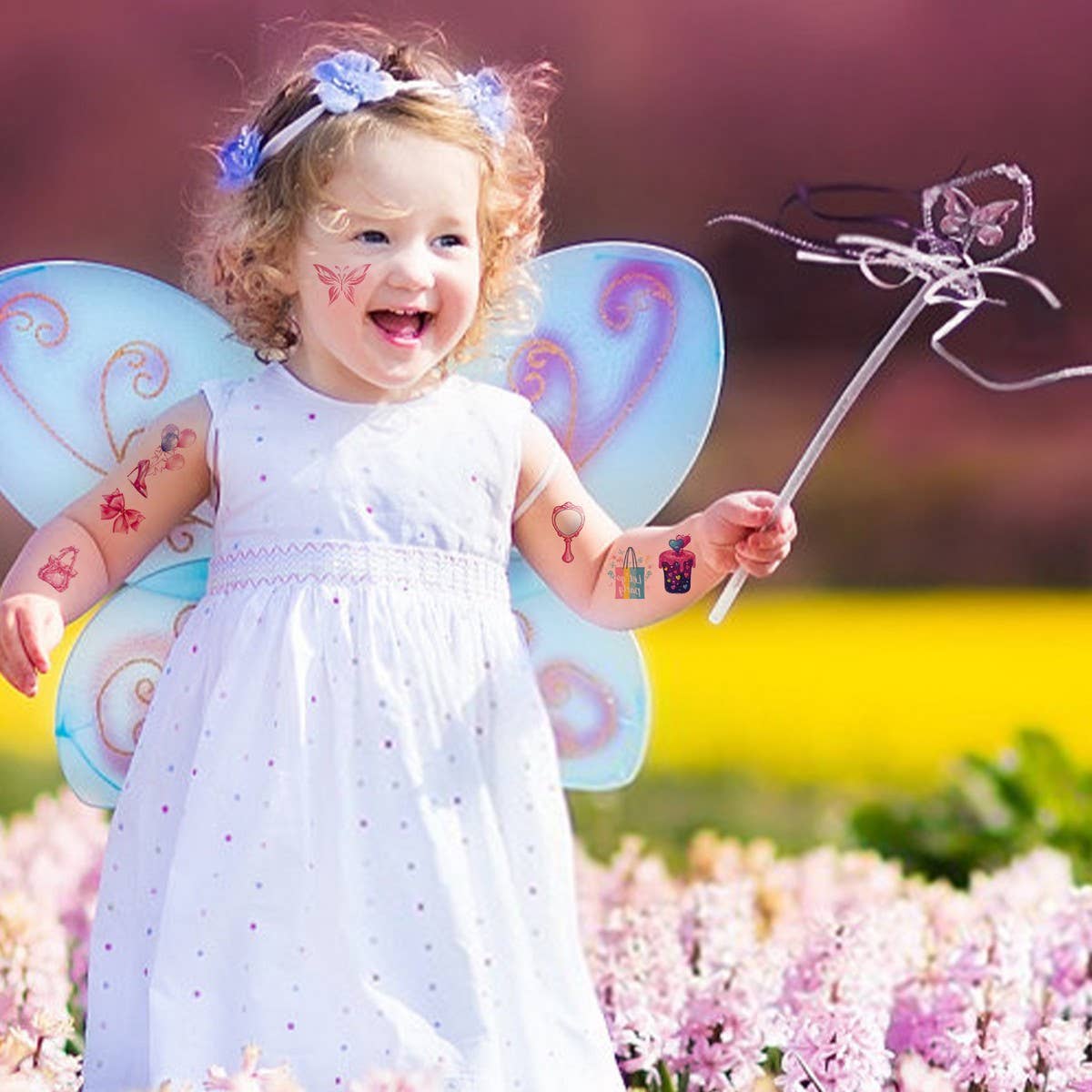 PINK GUITAR GIRL TATTOOS WATERPROOF KIDS PARTY_CWMM8382