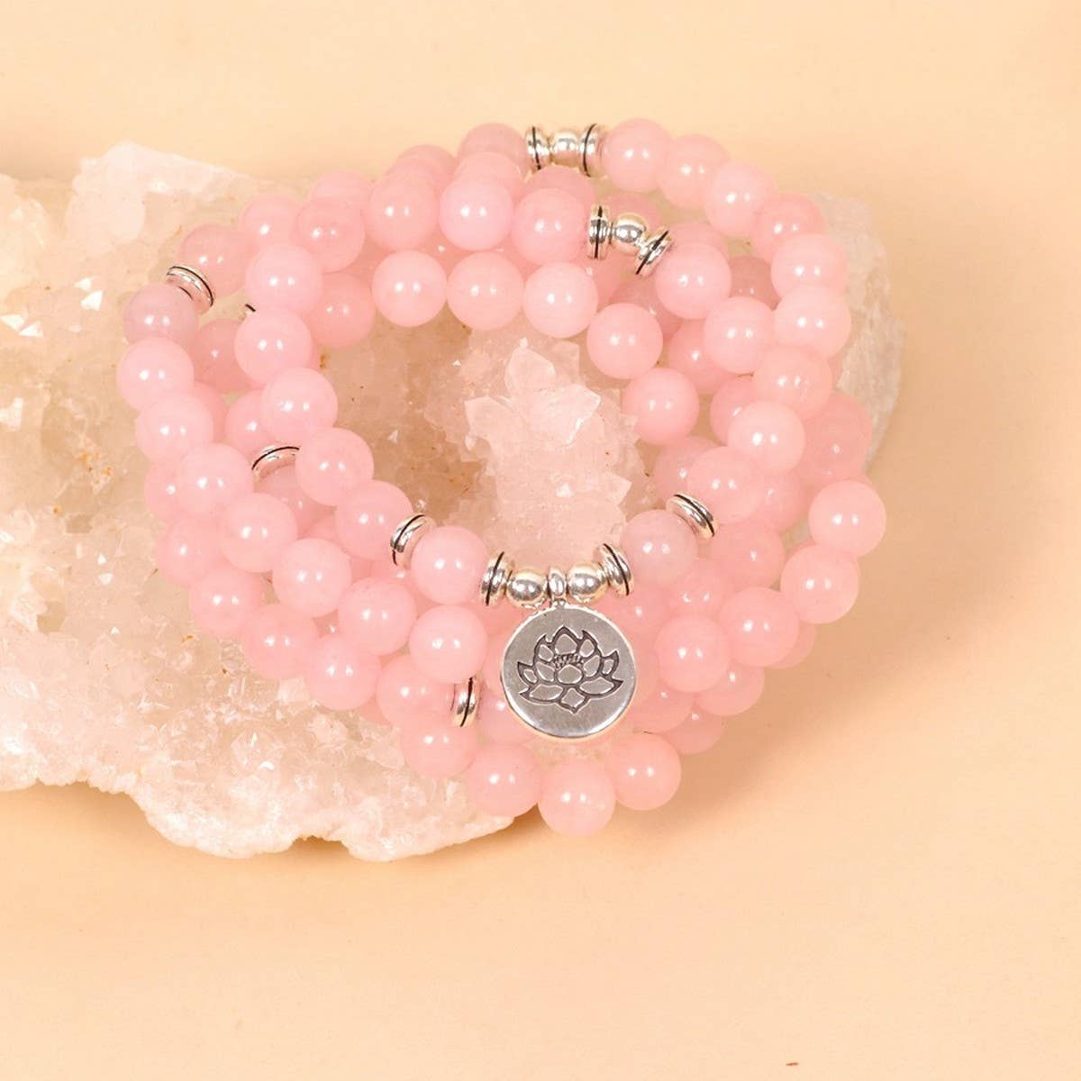 108 PINK BEADED BRACELETS WITH STRETCHY BANDS_CWAJE3935