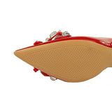 Vintage Rhinestone Pearl Side Cutout High Heels