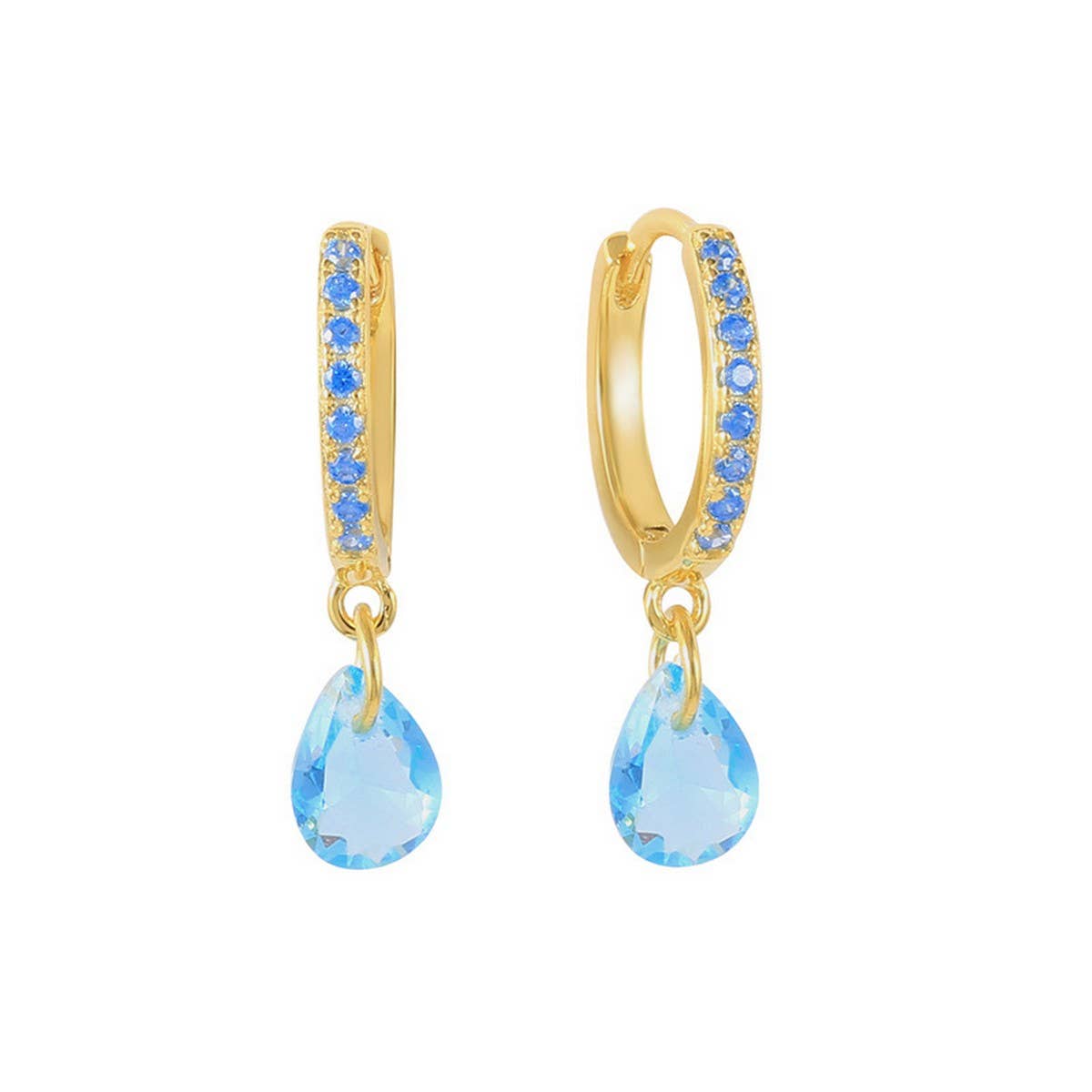 GEOMETRIC TEARDROP DIAMOND FRENCH EARRINGS_CWAJE1758