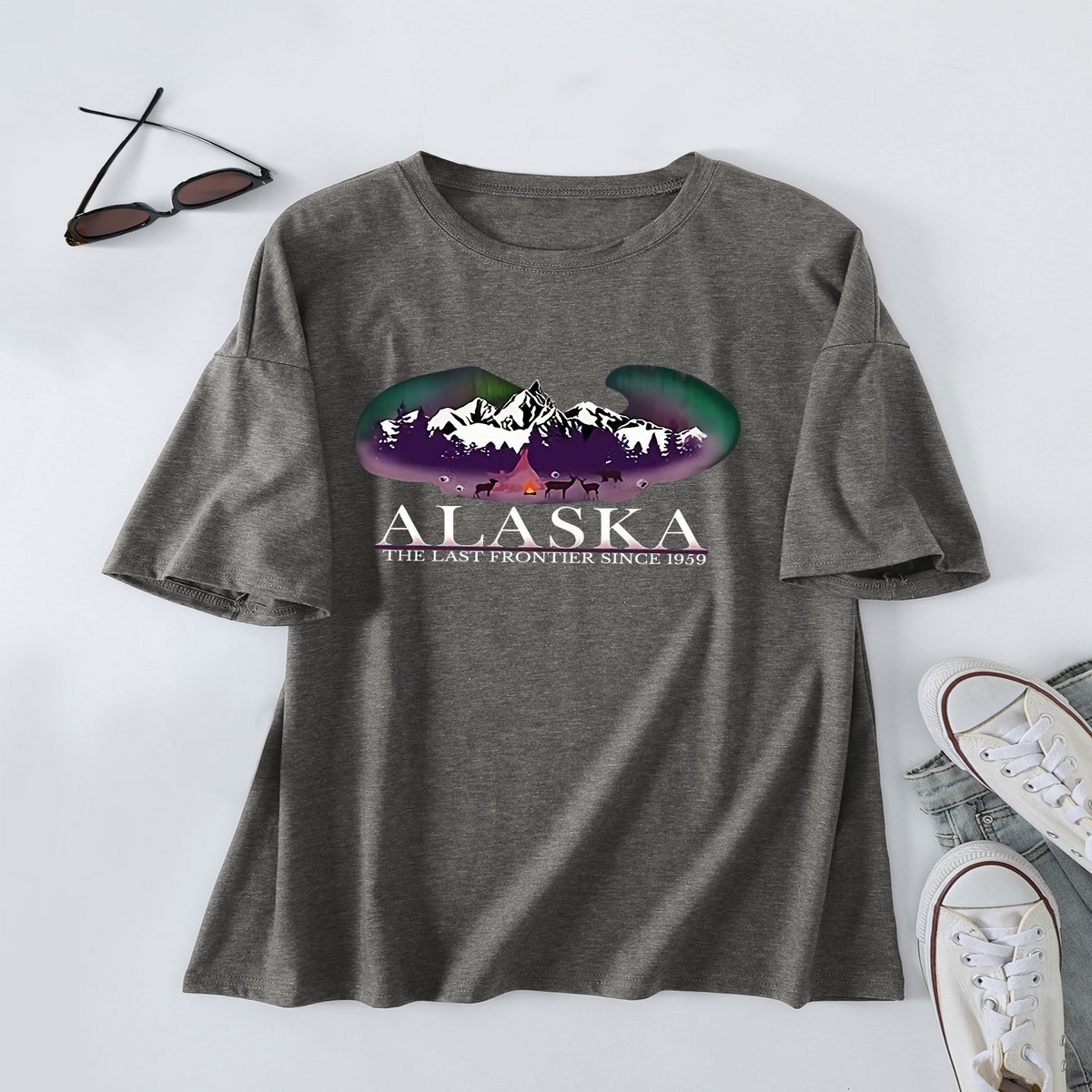 Trendy Plus Size T-Shirt For Women, Loose Fit