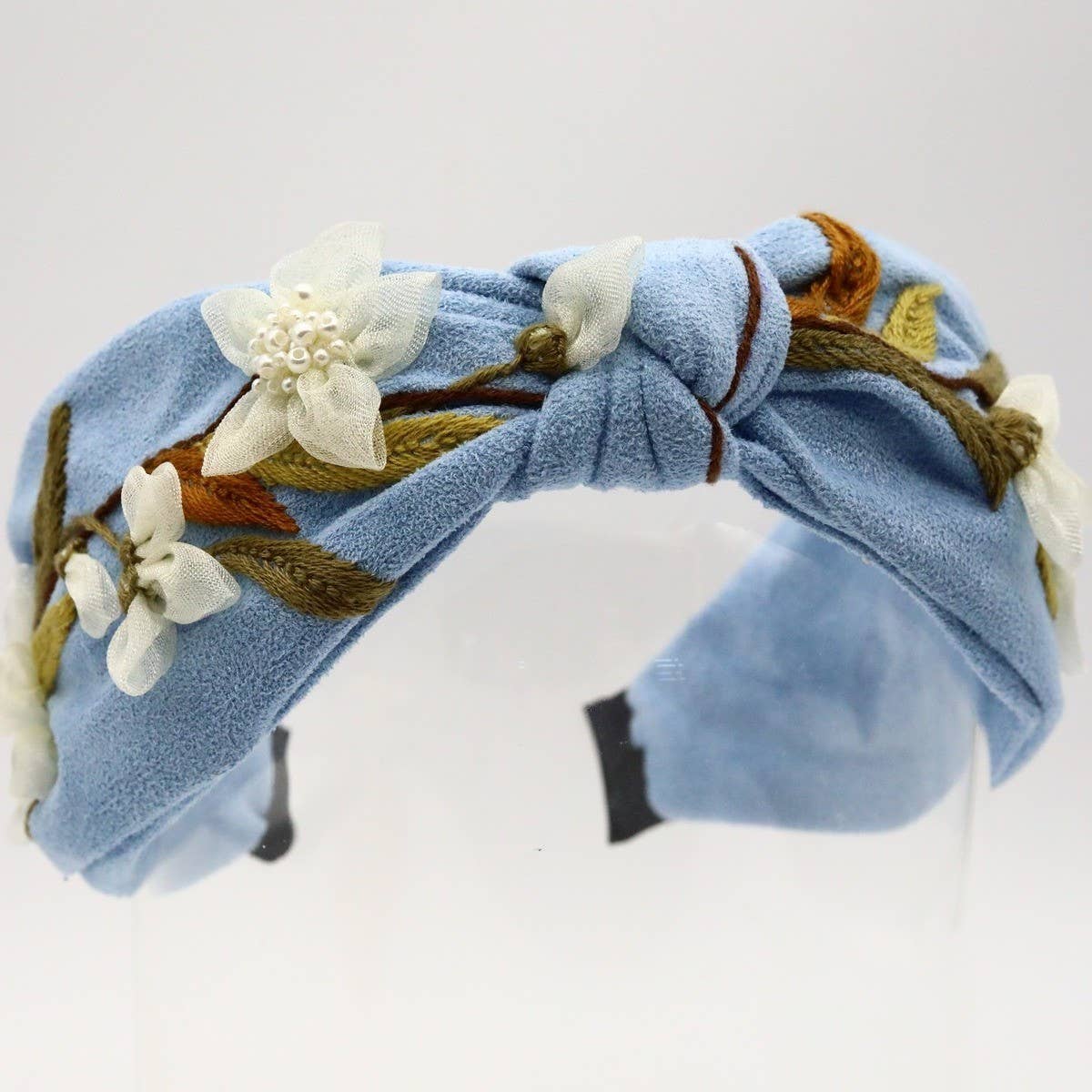 Vintage Handcrafted Pearl White Flower Headband_Cwmm6127