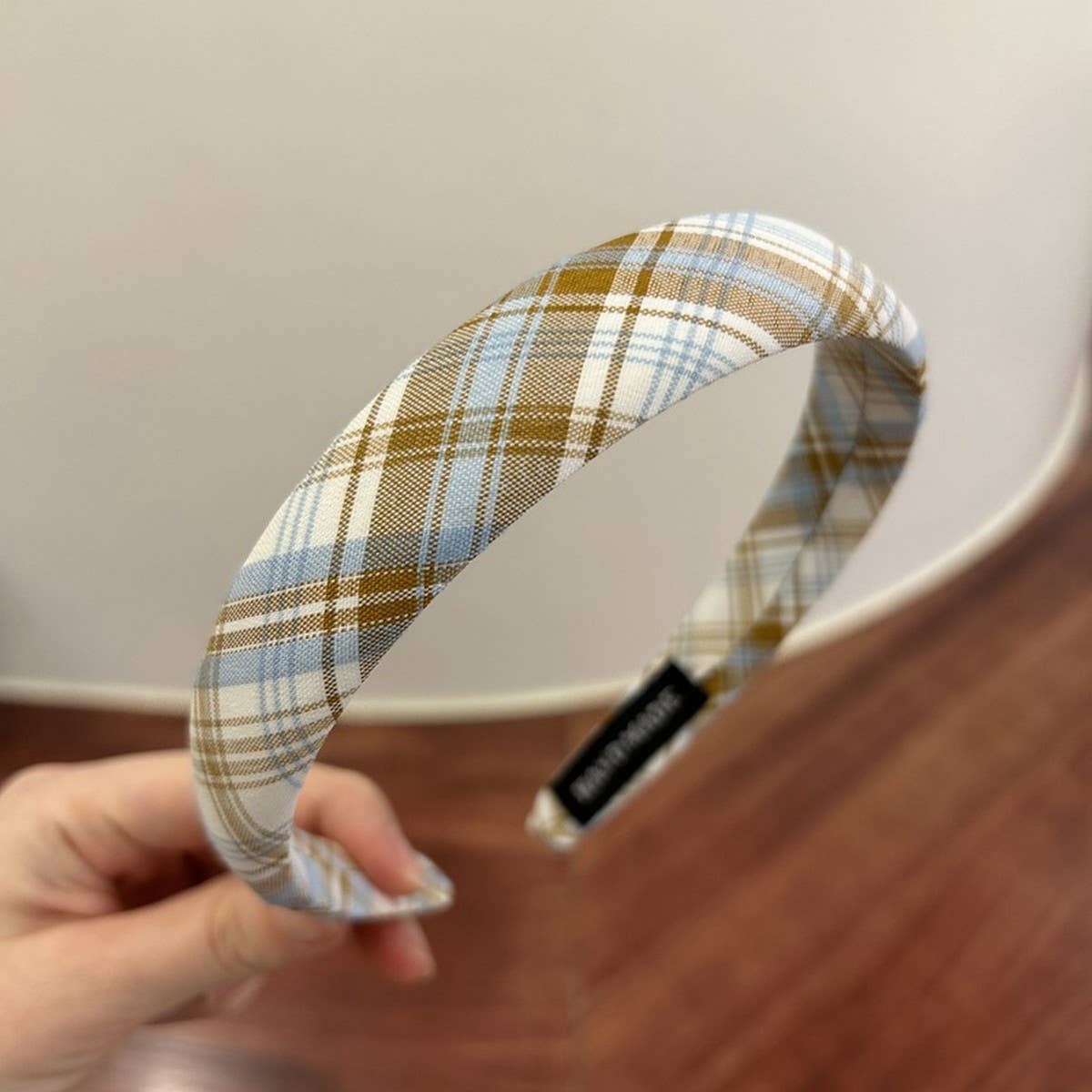 SMALL FRESH PLAID SOLID COLOR VERSATILE HEADBAND_CWAHA2857