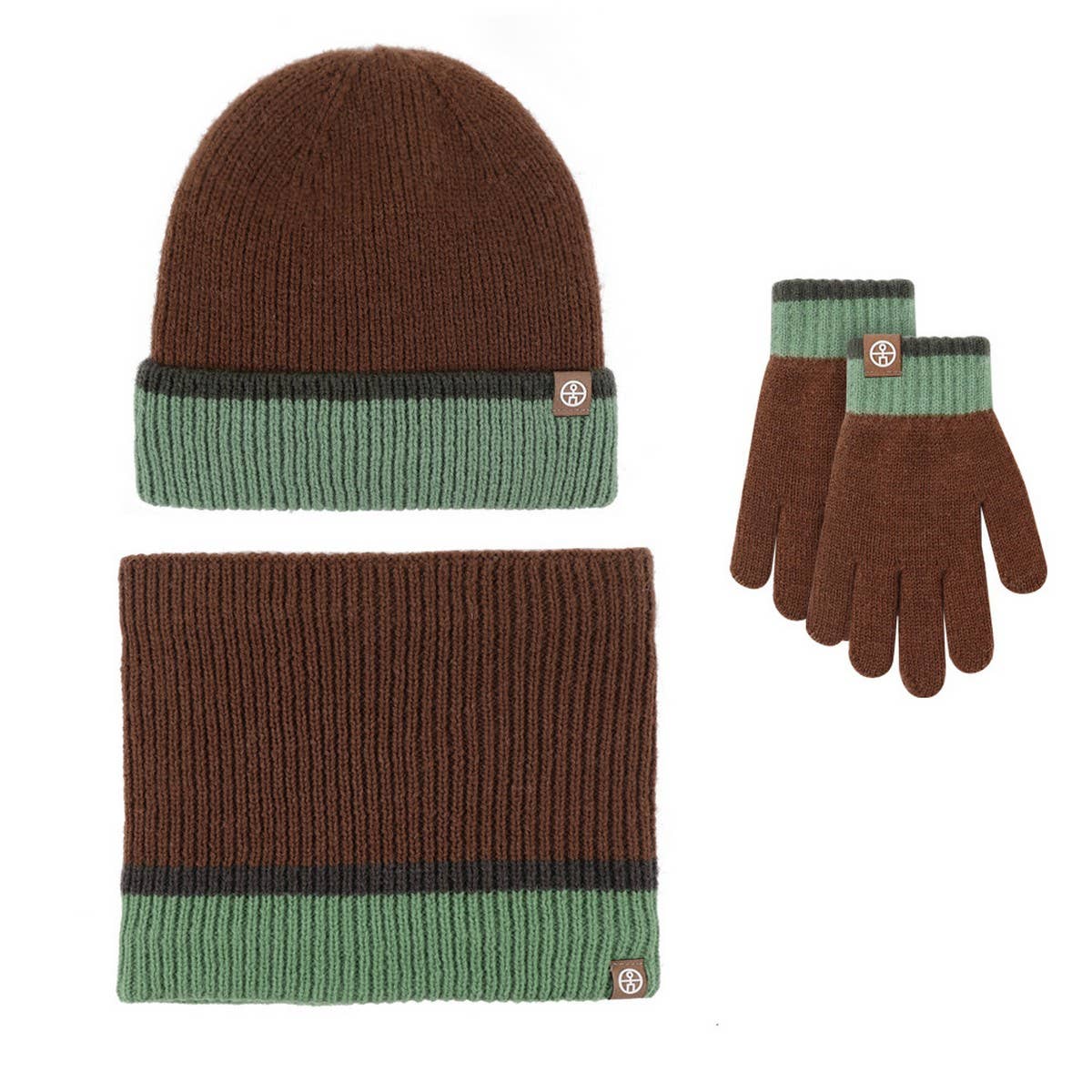 Winter Childrens Knitted Color Matching Scarf Set_Cwmm2872