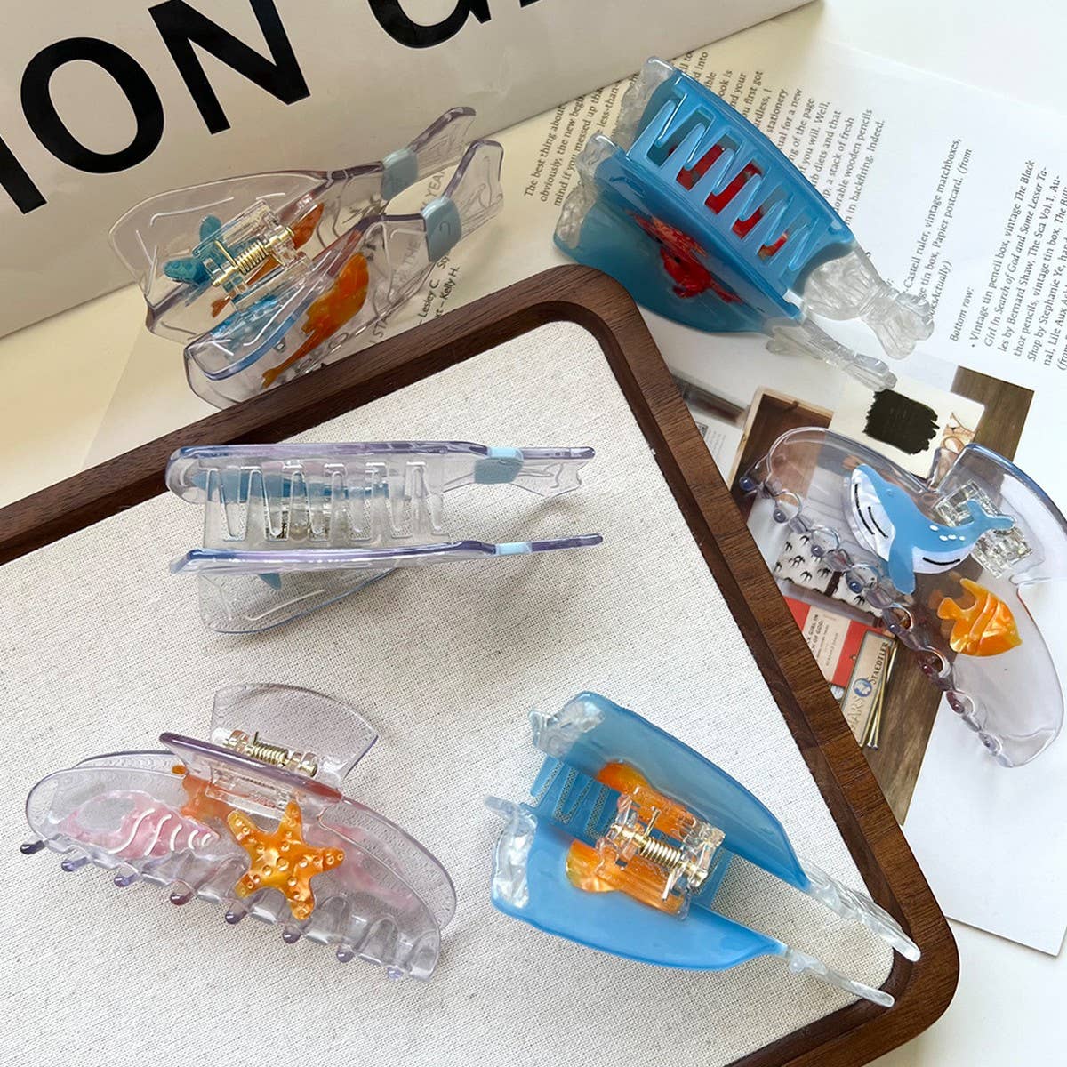 MINIMAL CLEAR BAG STARFISH CLAW CLIP OCEAN VIBES_CWAHA5825