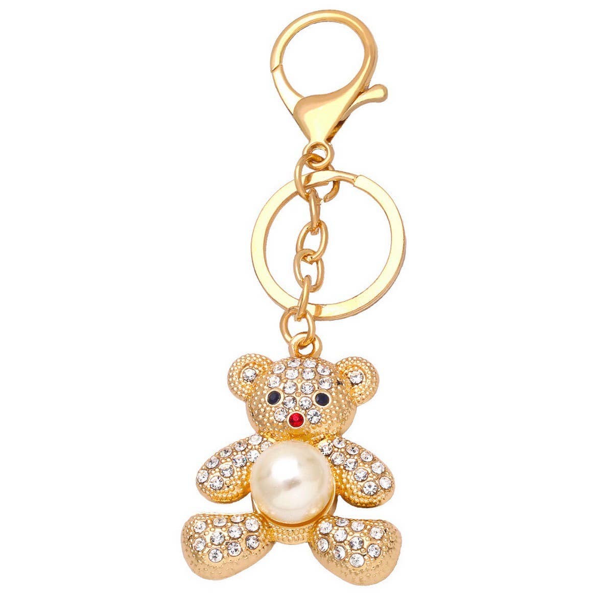CUTE CREATIVE DIAMOND STUDDED TEDDY BEAR KEYCHAIN_CWAJE0954