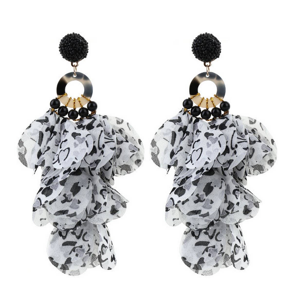 HANDMADE FLORAL TASSEL EARRINGS LONG BOLD DESIGN_CWMM6276