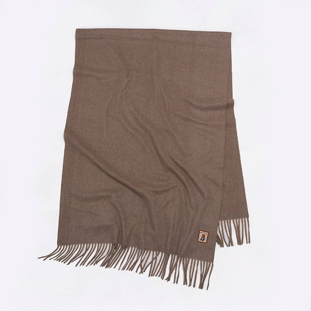 Wool Blend Solid Scarf-Sof Thick Bear Label Wrap_Cwasc2338