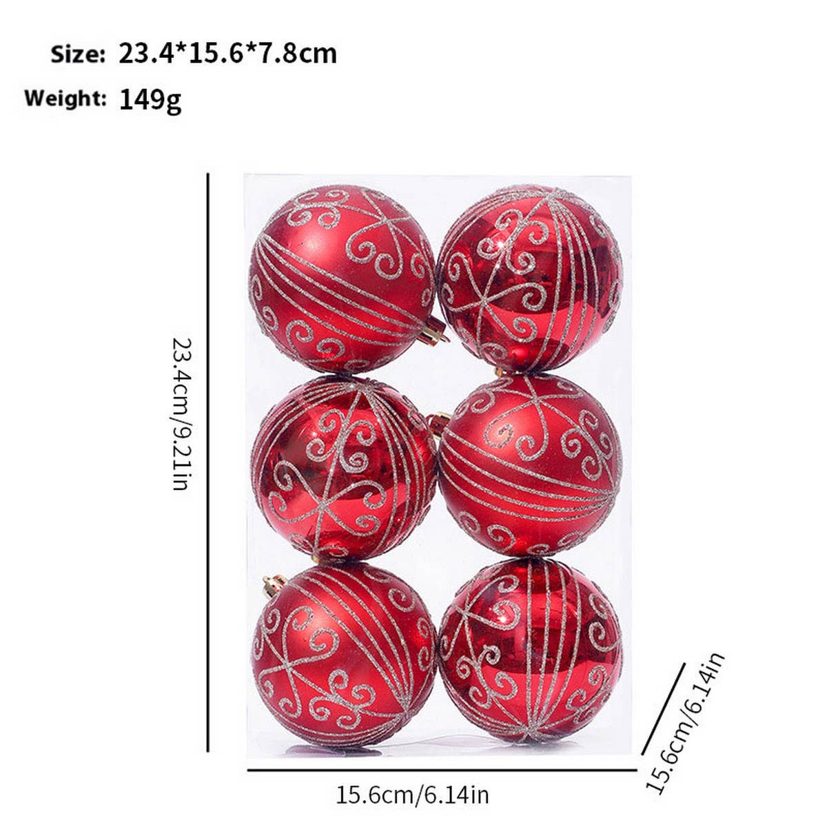 8CM PAINTED ELECTROPLATED CHRISTMAS BALL ORNAMENT_CWMM9865