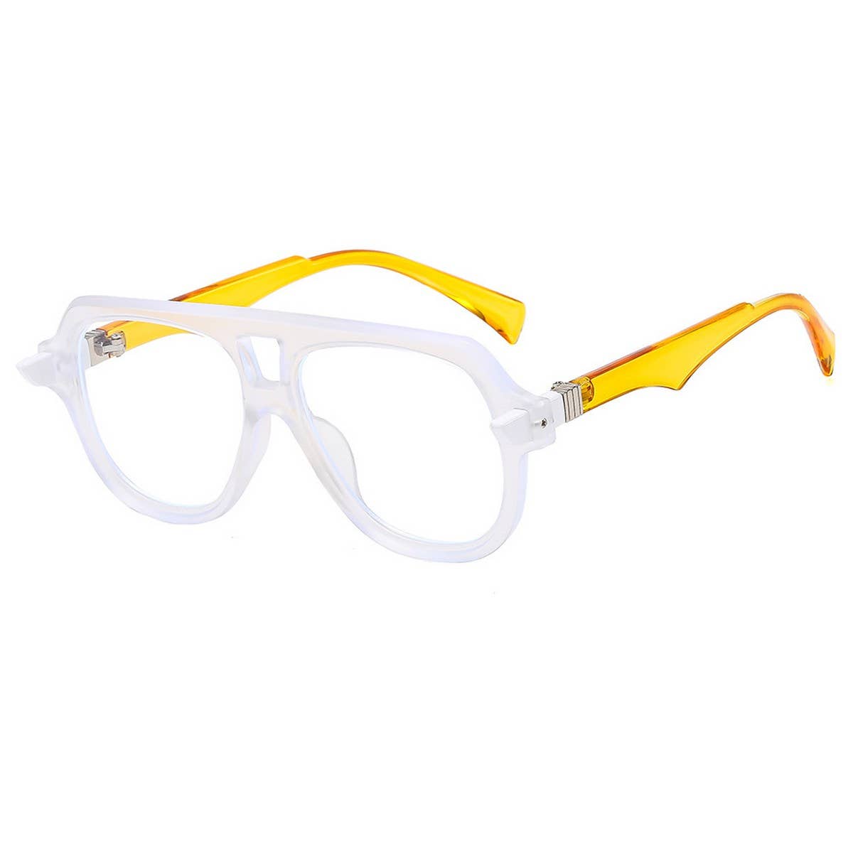 RETRO SPORTY DOUBLE BRIDGE COLORBLOCK SUNGLASSES_CWASG1197