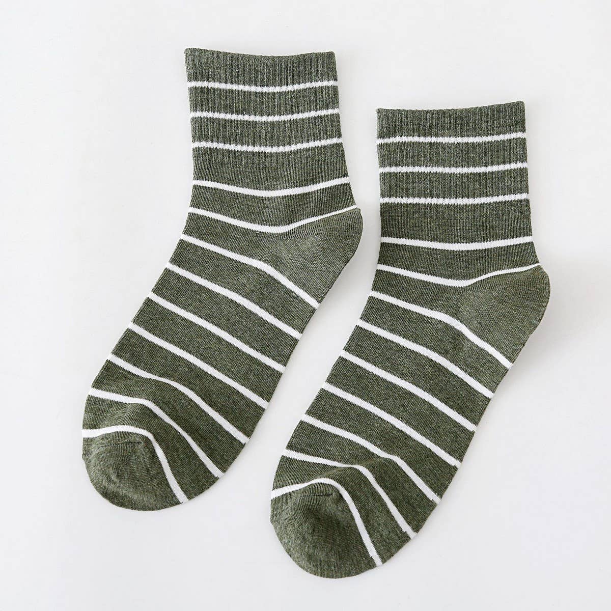 NEW ALL MATCH SOLID COLOR STRIPED MID CALF SOCKS_CWMS1401