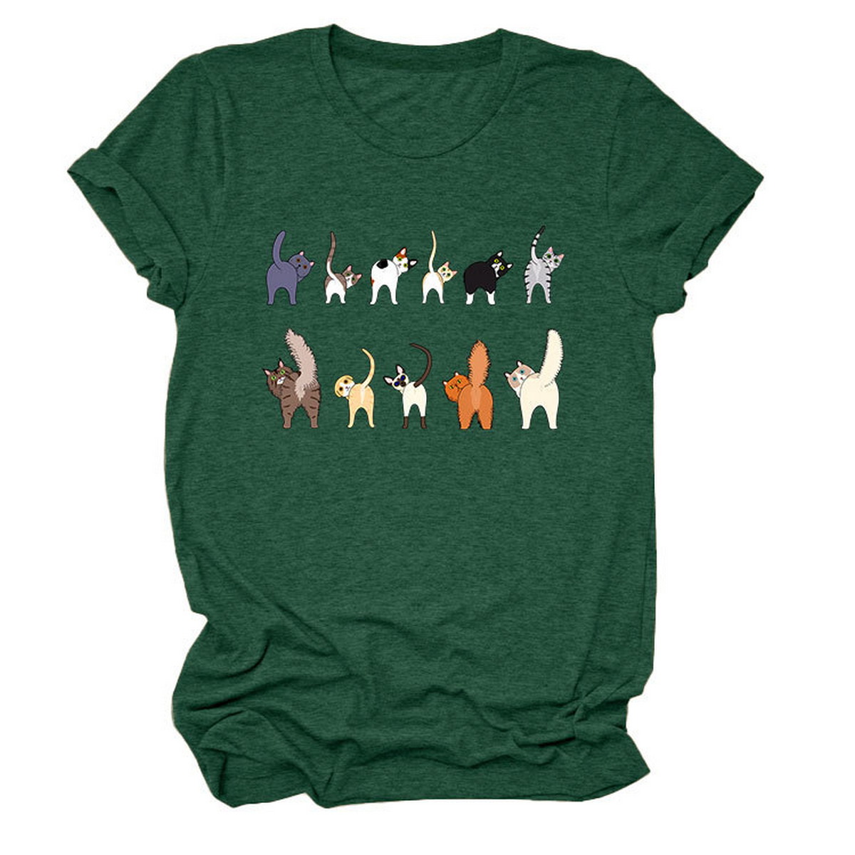 CUTE CAT GRAPHIC TEE 11 CATS TURN AROUND_CWTTS1495