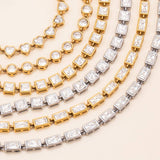 18K GOLD SQUARE ZIRCON TENNIS BRACELET MINIMALIST_CWAJE4778