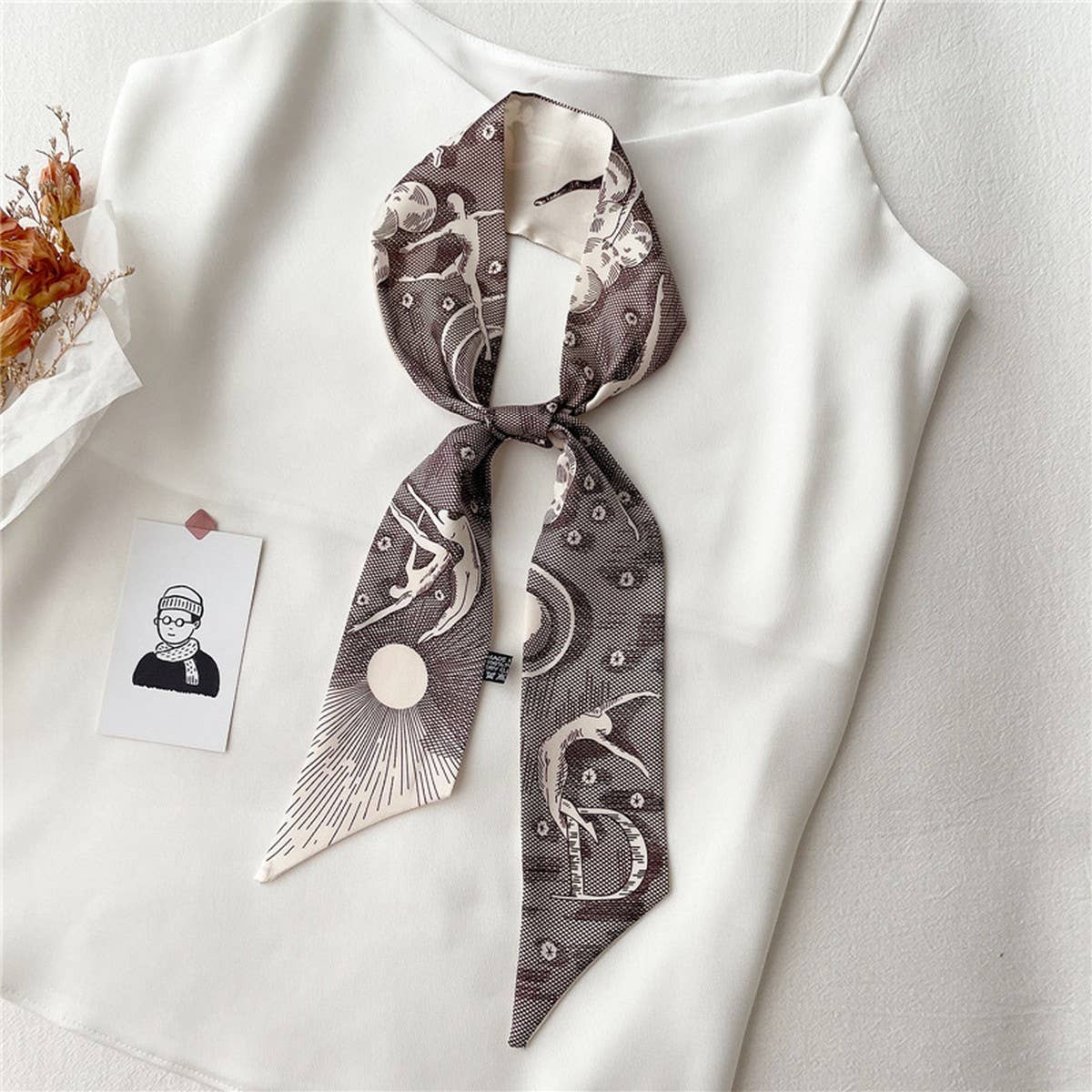 LETTER CREATIVE DOUBLE LAYER HAIRBAND HEAD SCARF_CWASC1525