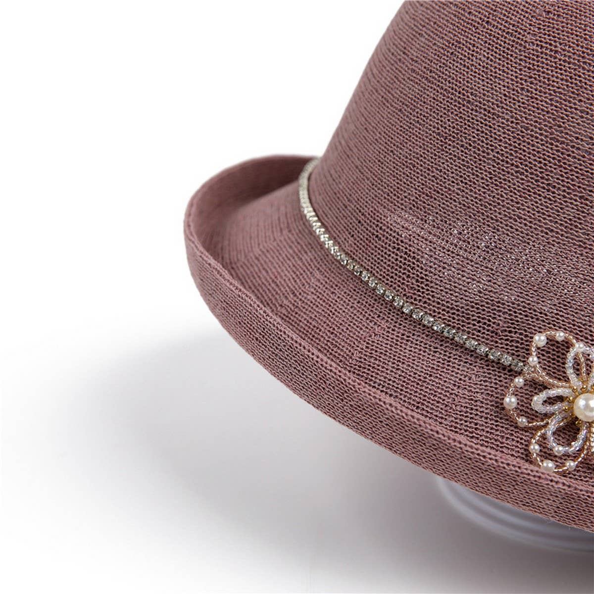 PEARL FLOWER HEMLINE FISHERMAN HAT_CWAH1454