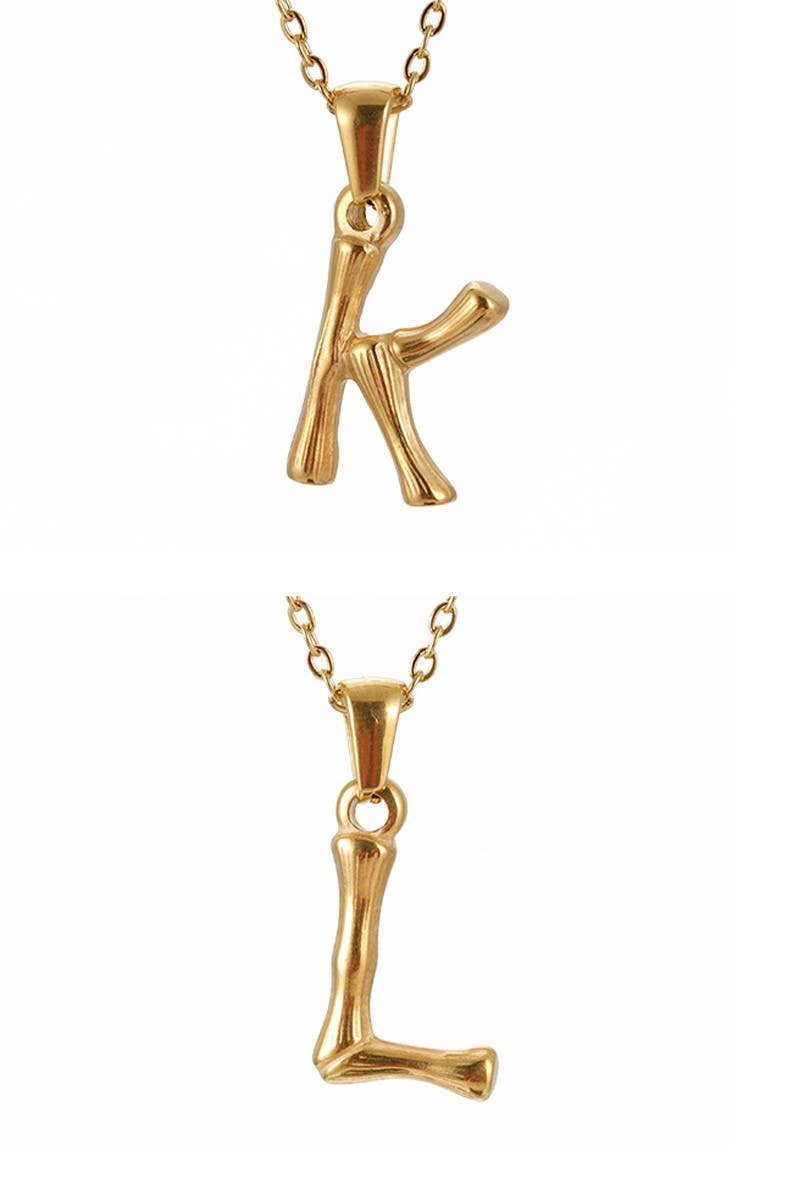 FASHION TEXTURE ALPHABET INITIAL NECKLACE_CWAJE223