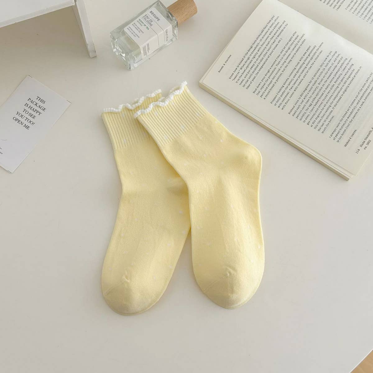 ALL MATCH NEW POLKA DOT MID CALF SOCKS_CWMS0953