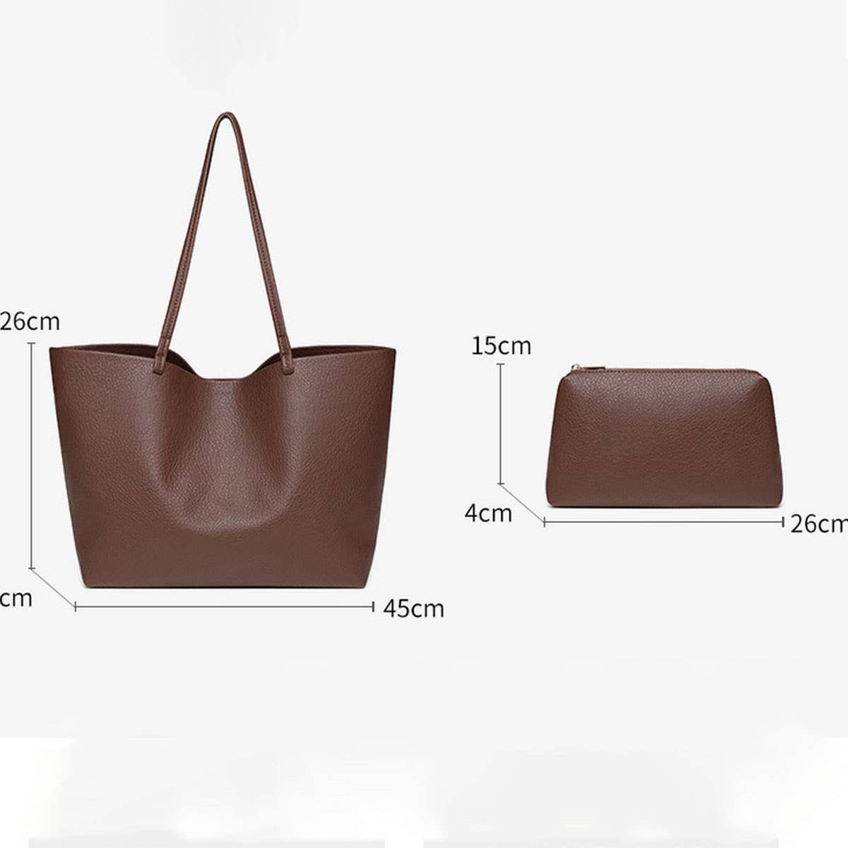 ELEGANT SOFT LEATHER SOLID COLOR TOTE SET BAG SSCWAB5112