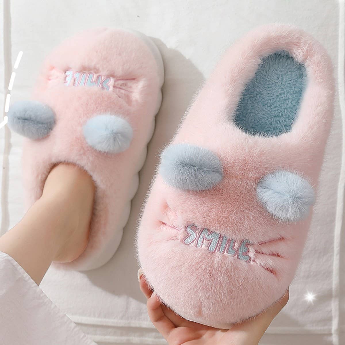 CUTE CAT ANIMAL WARM HOUSE SLIPPERS FUZZY SLIPPER_CWSHS0311