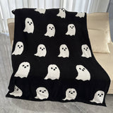 GHOST KNITTED JACQUARD BLANKET COVER BLANKET_CWMM0318