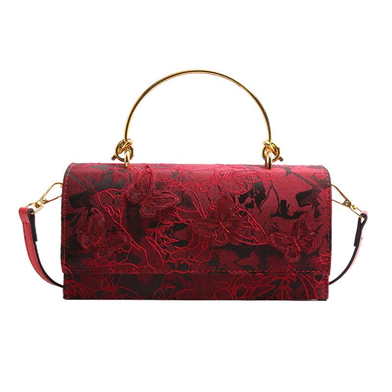 Lace Butterfly Single-Shoulder Chain Square Bag