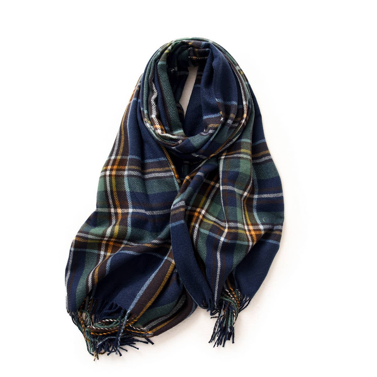 PLAID WINTER SCARF FOR WOMEN WITH TASSELS WARM_CWASC0186